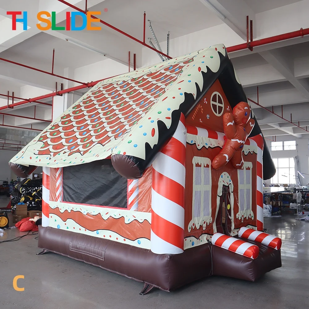 Christmas inflatable jumper house commercial PVC gingerbread bouncer house for party