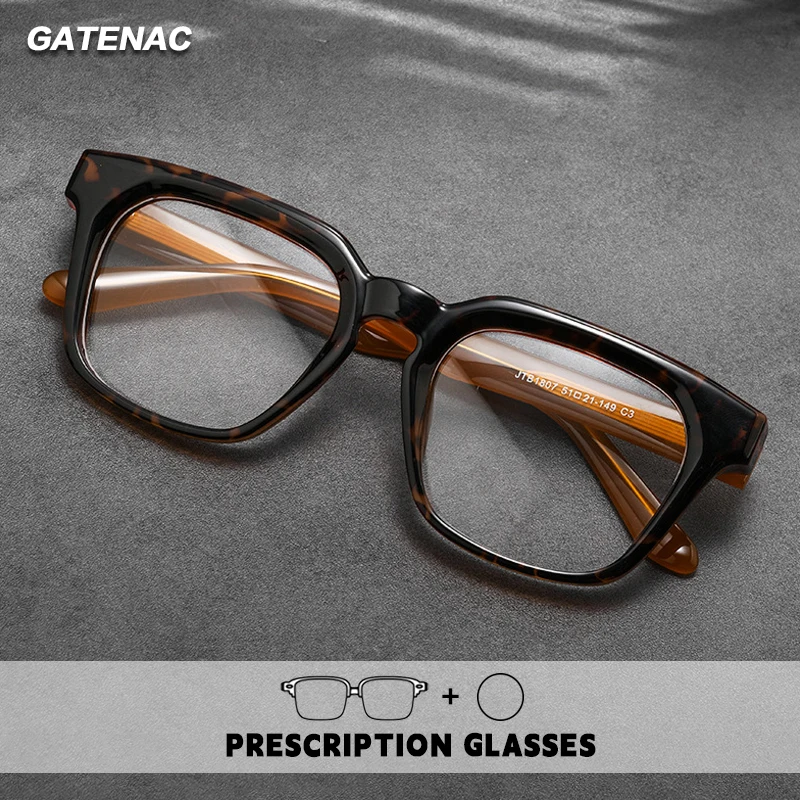 

Gatenac Vintage Handmade Reading Glasses Men Anti Blue Light Photochromic Prescription Optical Glasses Women Myopia Eyewear