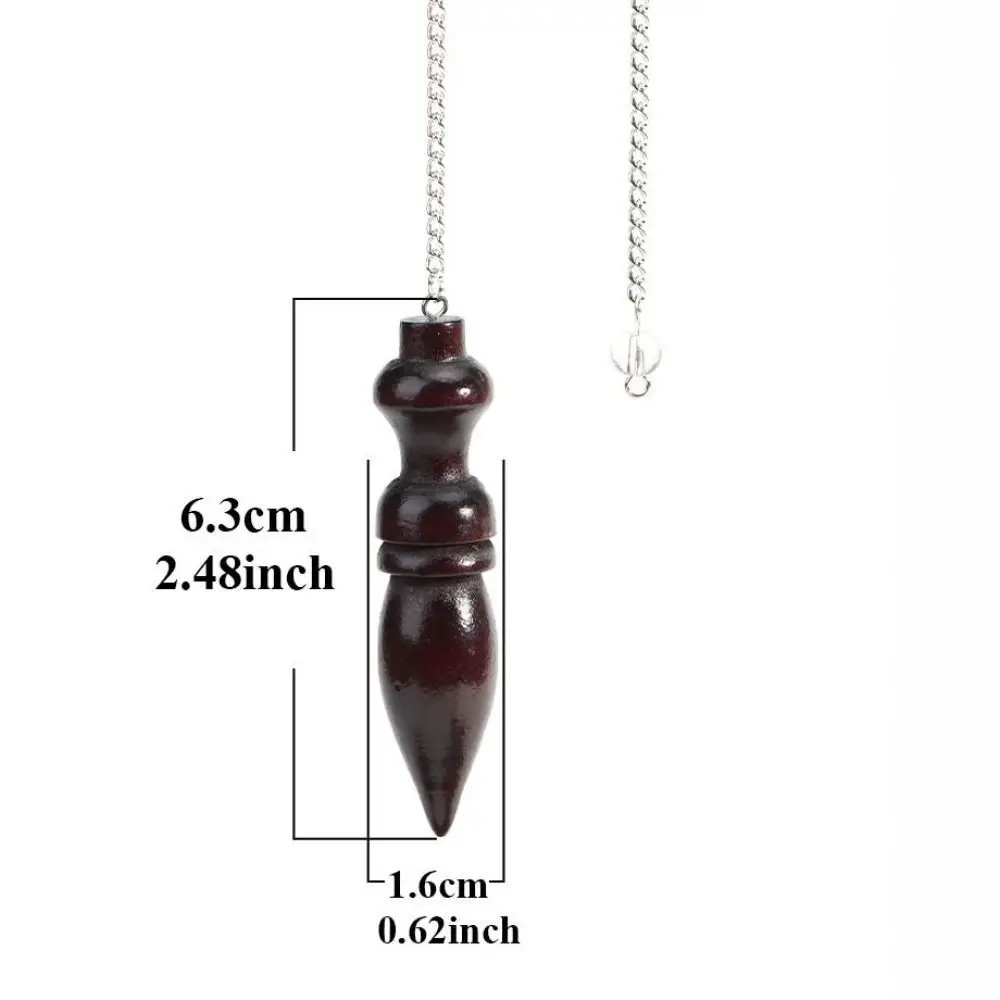 Desain baru liontin Pendulum kayu alami jimat penyembuhan Reiki Pendulum Pendulum Dowsing dengan rantai bulat pola kerucut