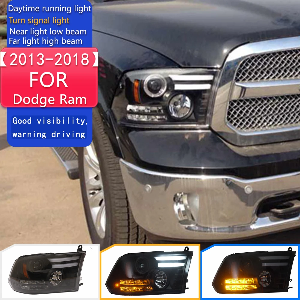 

Автомобильный Стайлинг, фара для Dodge Ram, 2013-2018 Ram1500 Ram2500, светодиодная фара DRL Hid, биксеноновые линзы, автоаксессуары