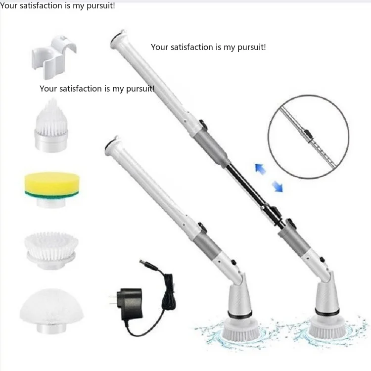 Rechargeable Telescopic Electric Spin Cleaning Brush Long Handle Mop for Kitchen Living Room Multi-scene Use