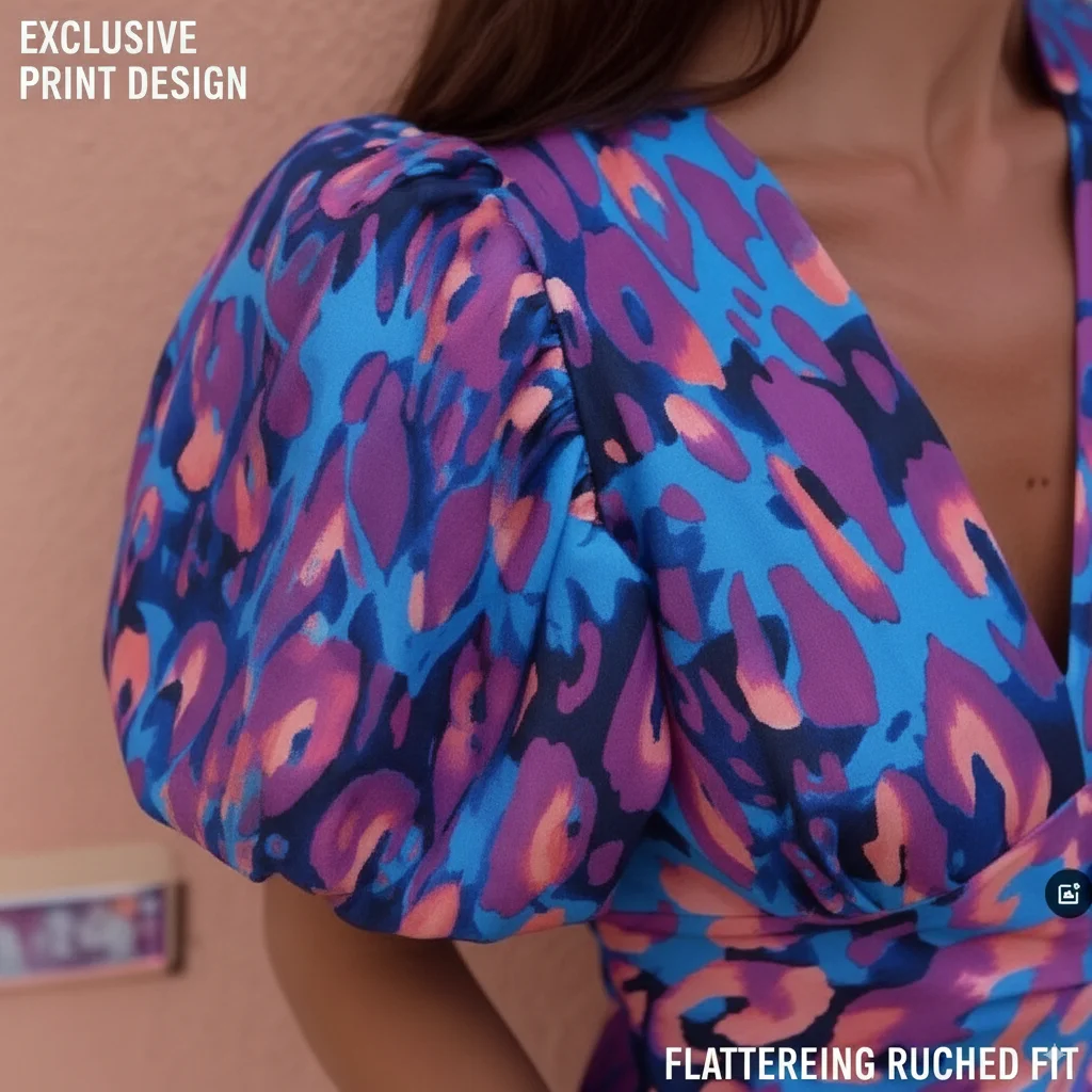 Robe d'été pour femmes, col en V, manches courtes bouffantes, moulante, taille froncée, imprimé léopard, fête, Cocktail, vacances, tenue élégante à la mode