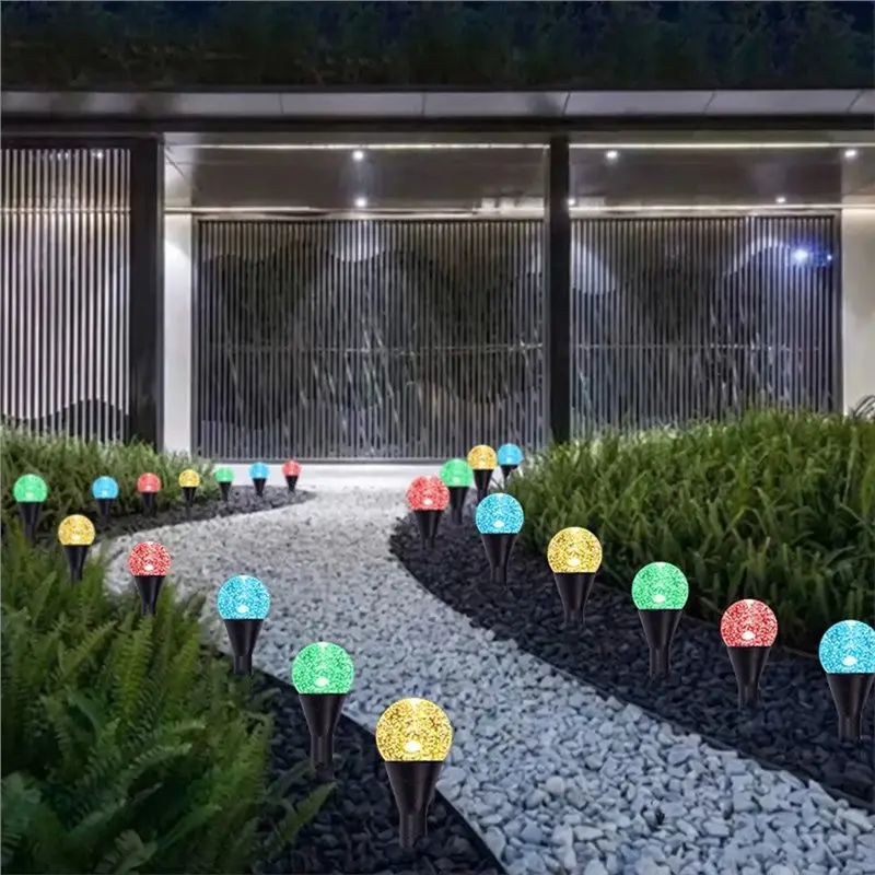 【HAPPY】20 In 1 LED Solar String Light For Garden And Courtyard Lighting 8 Modes Colored Light For Festive Parties Weddings