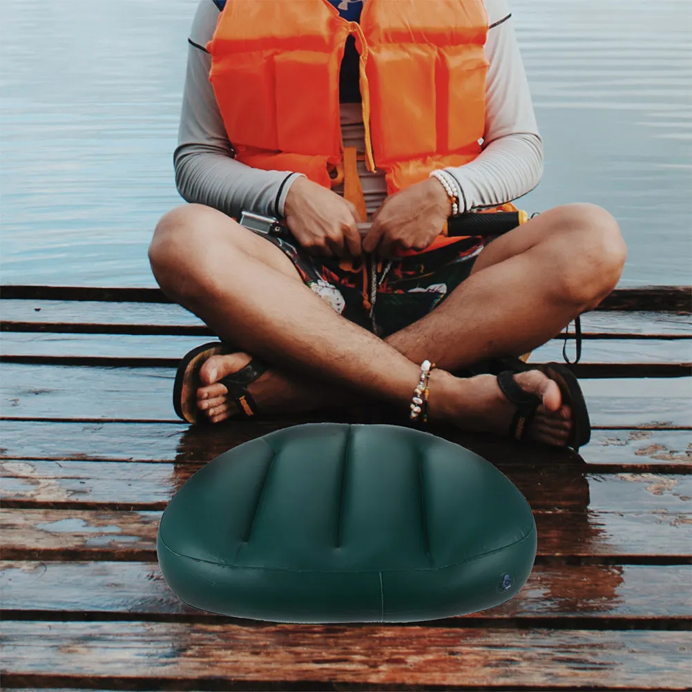4Pcs Inflatable Kayak Seat Cushion PVC Outdoor Boat Seat with Lumbar Support Lightweight Foldable for Fishing Water