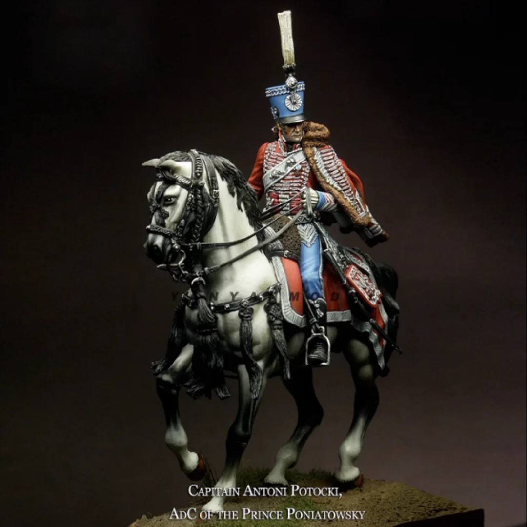 Resin Model Figure, 1/24 Scale Polish Light Cavalry, GK, Unassembled and Unpainted Kit, 3D DIY Toy