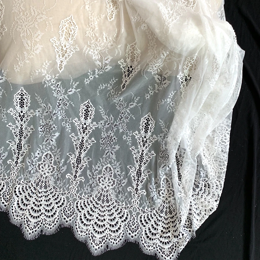 SOFT Eyelash Lace Fabric Material Height Width 150CM Max Length 300CM per Piece Bride Dress Lace