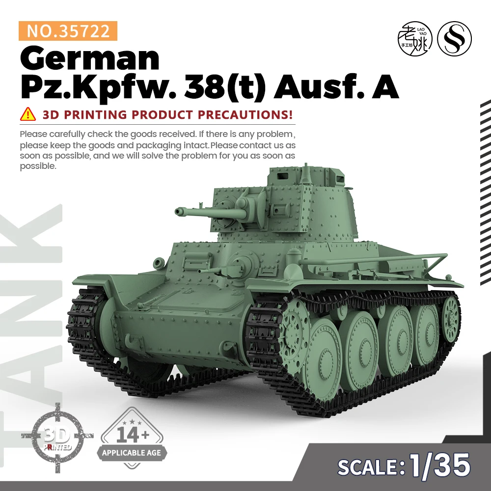 SSMODEL SS35722 1/35 Military Model Kit German Pz.Kpfw. 38(t) Ausf. A