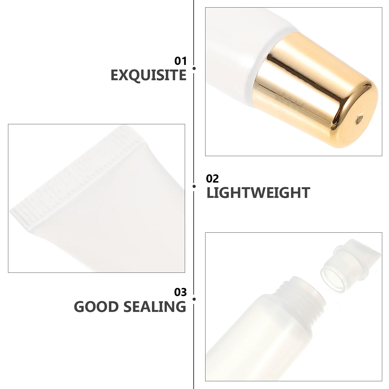 

10Pcs Portable Empty Lip Gloss Starter Tubes Refillable Small Travel Use Lip Glazes Storage Bottles Lipstick DIY Tubes