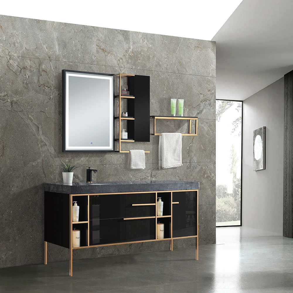 

Modern Design Furniture Veneer Finished Wooden Bathroom Cabinet