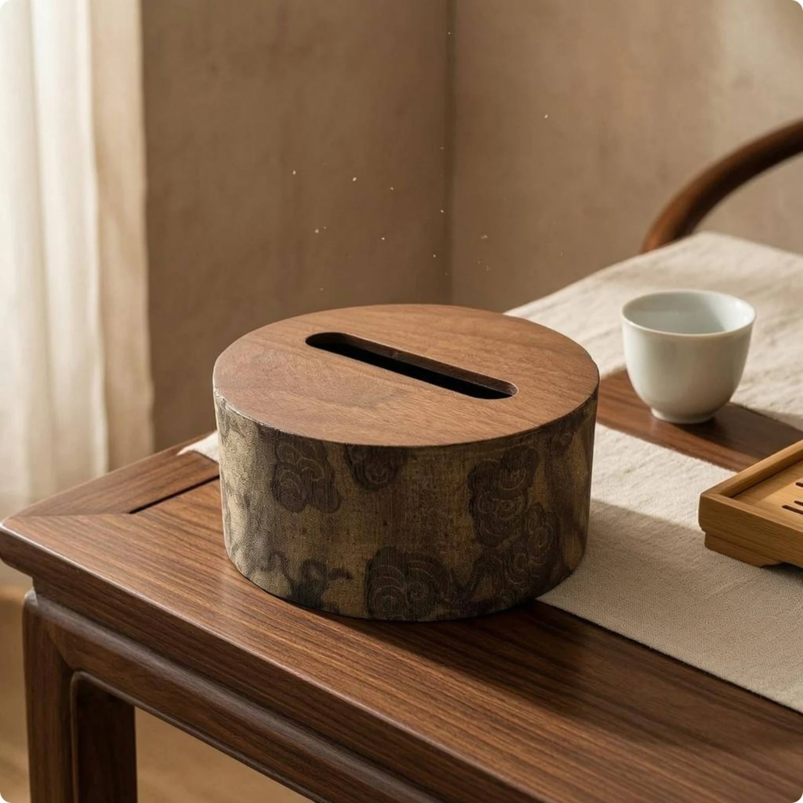 Cloud Pattern Tissue Box Desktop Decorative Wood Tissue Box Desk Accessory Tabletop Home Decor Storage