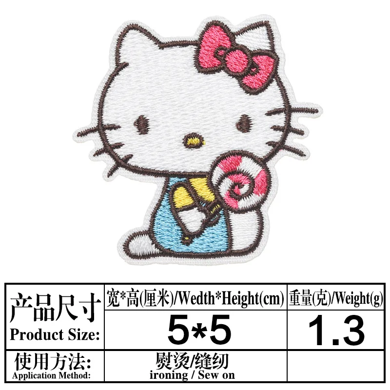 Cartoon Cute Hello Kitty KT Cat Applique For Sew Child Clothes jacket Hat Ironing Patches Jeans Embroidered Sticker wholesale