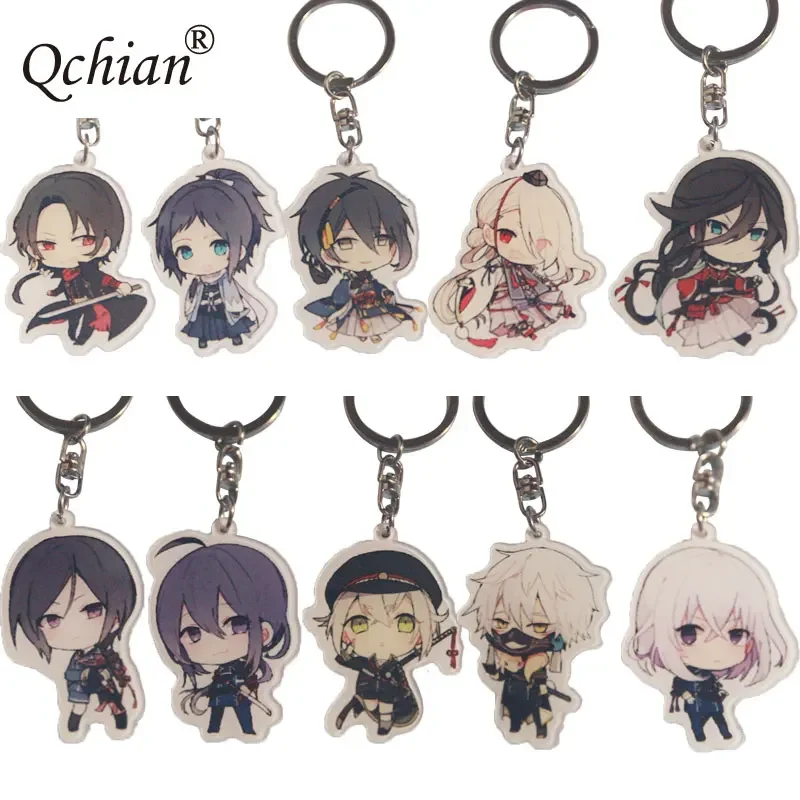 Hot Games Touken Ranbu Online Men's Fighting Team PVC Decorative Pendant Keychain cosplay Memorial Gifts