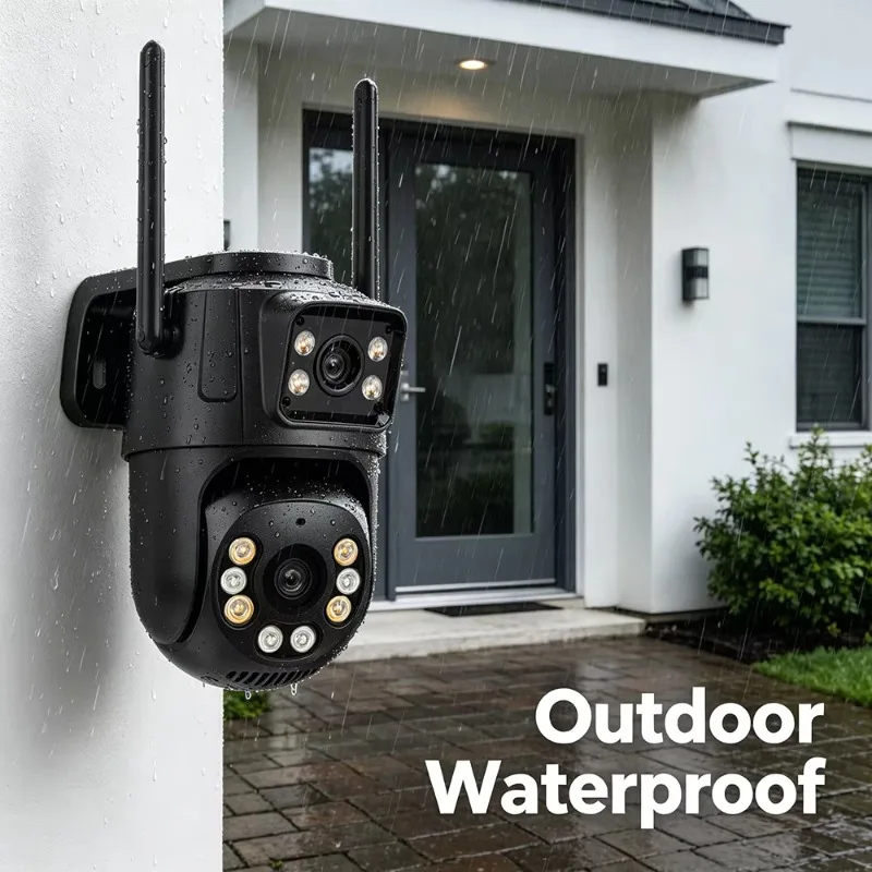 STLF dual lens WiFi high definition night vision intelligent surveillance PTZ IP ca'mera outdoor ICSee WiFi wireless CCTV