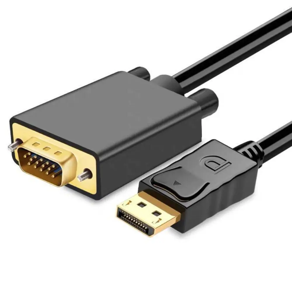 HDTV 1.8m 1080P Adapter DP to VGA Cable Male to Male Conventer