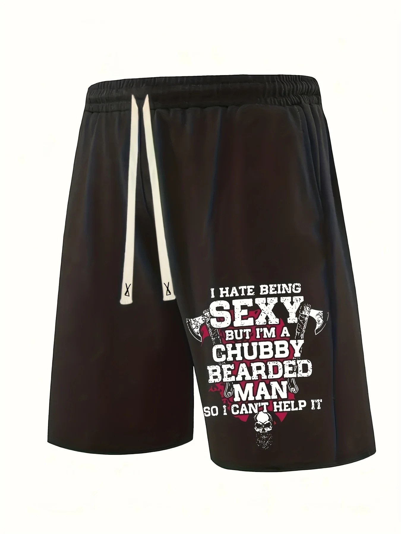 

Мужские повседневные шорты больших размеров с графическим принтом, ярким надписью, дерзким дизайном, эластичным поясом на шнурке, стандартной посадкой, ручная стирка