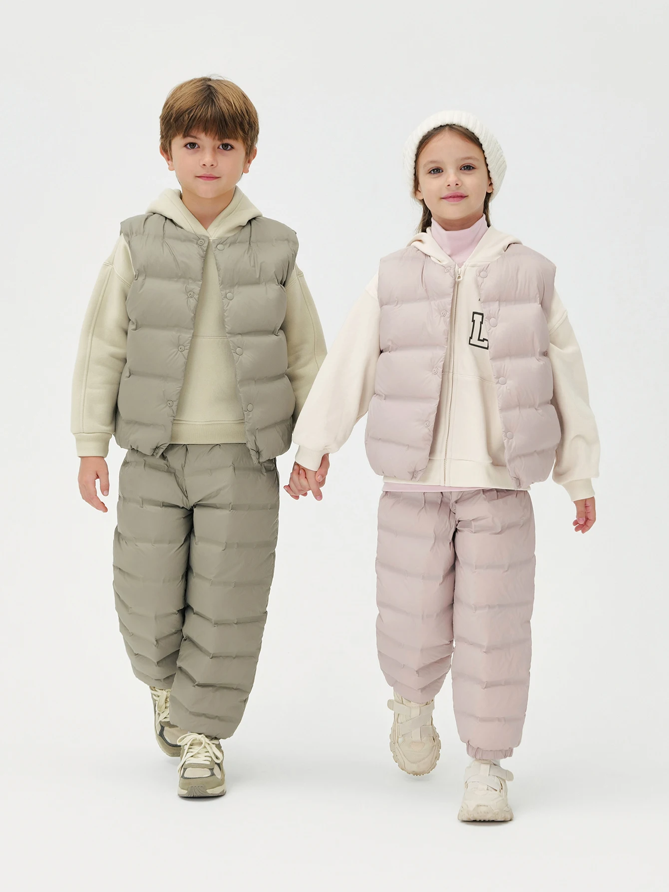 

MARC&JANIE Boys Girls Outdoor Leisure Warmth Down Pants Children's Padded Pants for Winter 241576