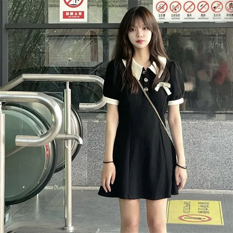 Été 2024 femmes décontracté irt Dr taille haute a-ligne ort Sve t-shirt Dr collège Sle basique été Dr