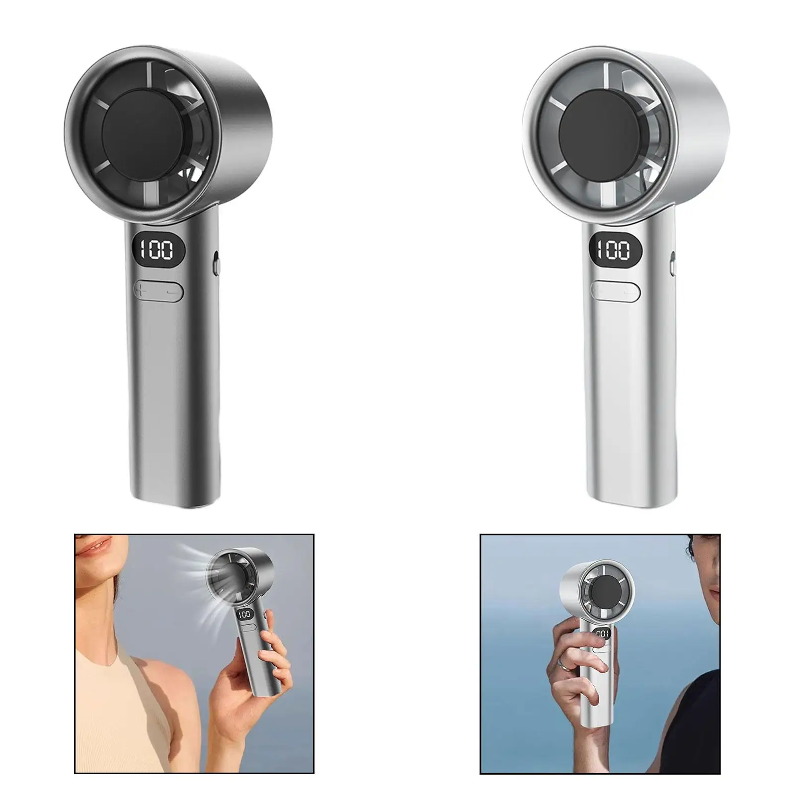 Персональный вентилятор, ручной вентилятор, регулируемая скорость, перезаряжаемый через USB, портативный вентилятор, портативный вентилятор, компактный для парка, спальни, работы, общежития, офиса