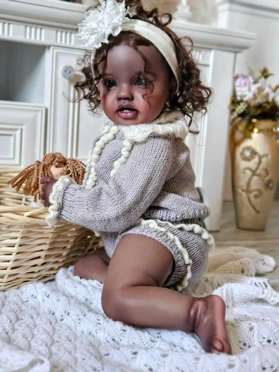 24 Inch Reborn Lottie Doll Unpainted Kit, Soft Touch Fresh Skin Tone Unfinished DIY Reborn Baby Doll Parts