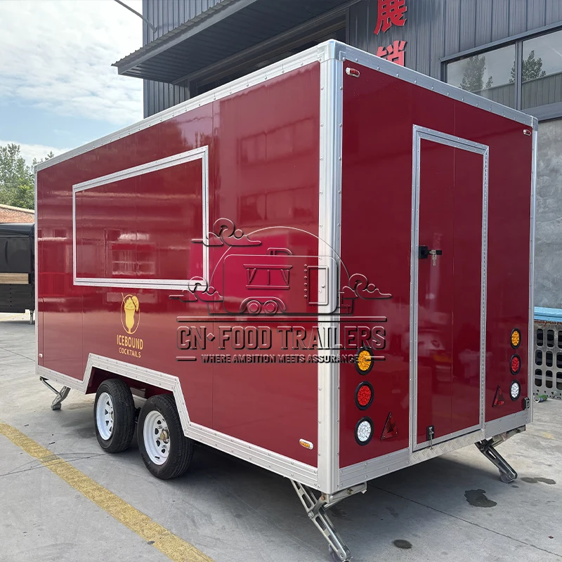 

CN Food Trailer Stainless Steel Mobile Food Truck Fully Equipped Bar for Pizza Coffee and Ice Cream Vending