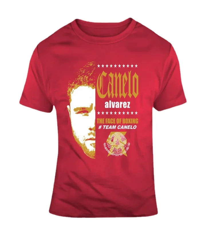 Team Canelo Alvarez The Face of Boxing Mexico Boxer Men's T-Shirt Summer Cotton Short Sleeve O-Neck T Shirt New S-3XL Gift Tee