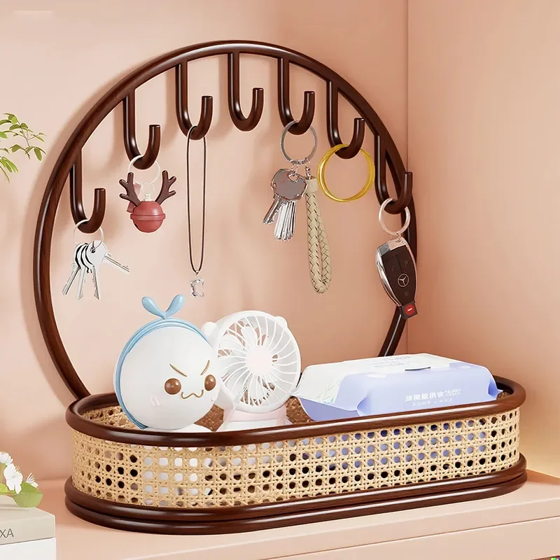 For Key Rack Storage Entry Porch Hanger Display Shelf Home Desktop Organizer Jewelry Holder Wall Mount Hook Stand