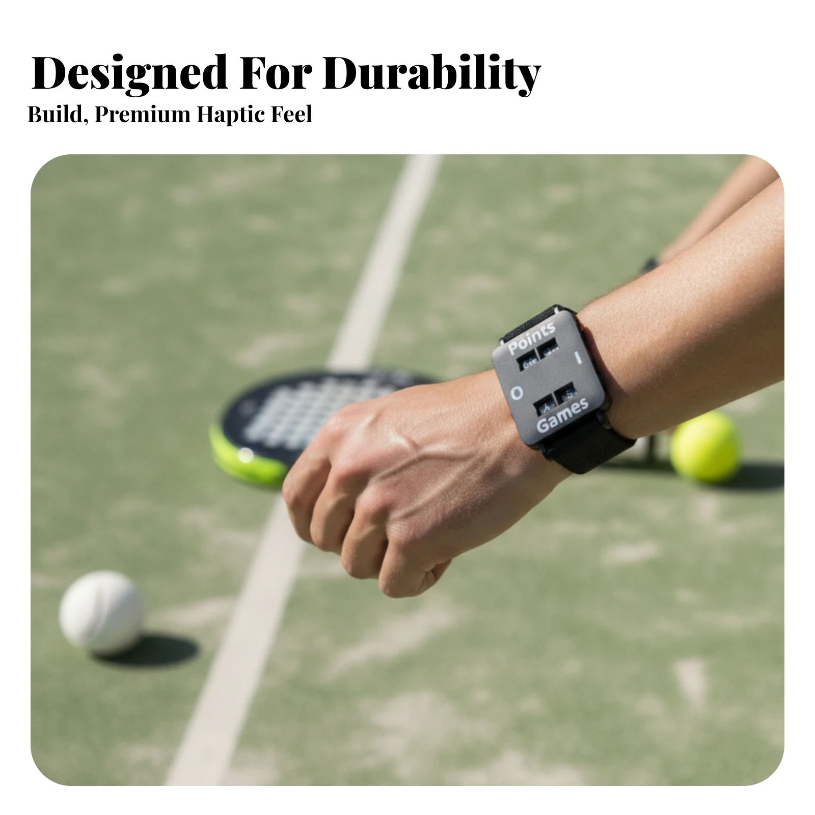 Wristband Scorekeeper with Sliding Tabs Handsunrestricted Wrist Score Counter Wrist Score Tracker Portable for Padel Players