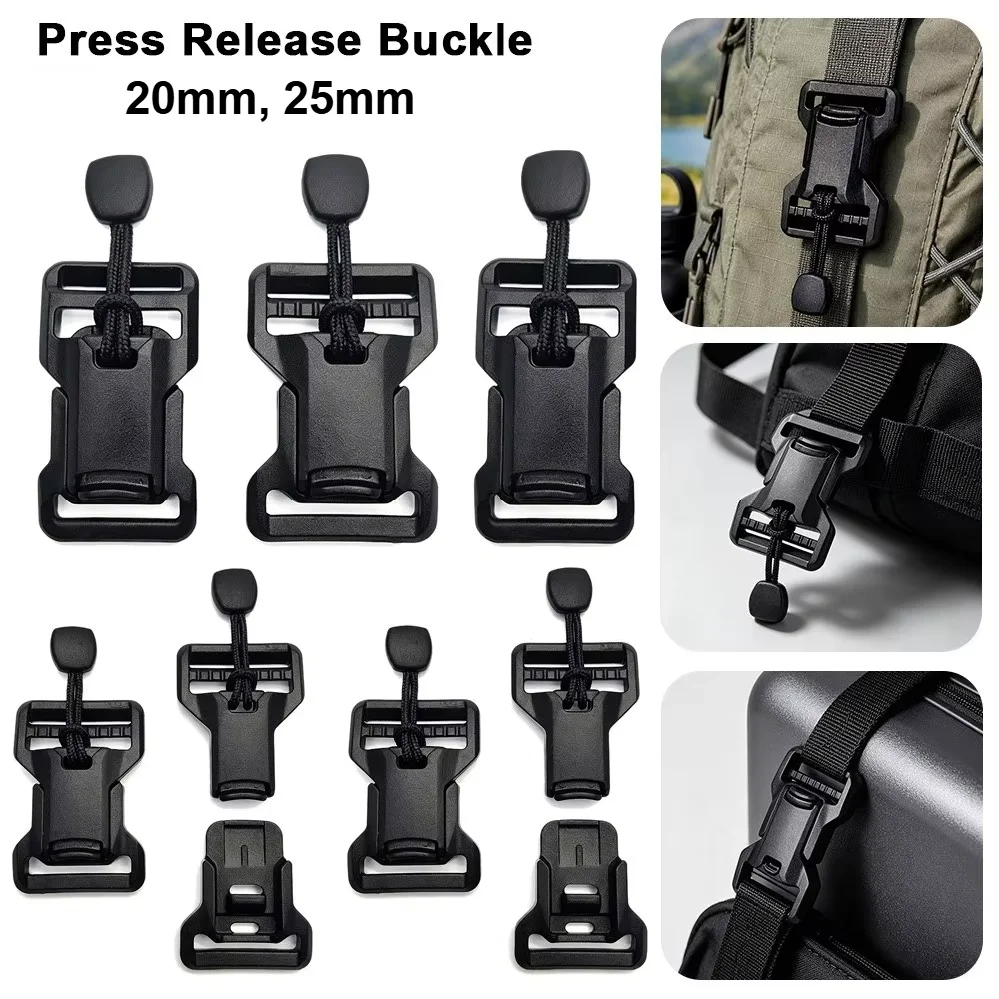 5/10pcs High Quality 20/25mm Quick Release Buckle Plastic Black Press Release Buckle Backpack Luggage Accessories Clip