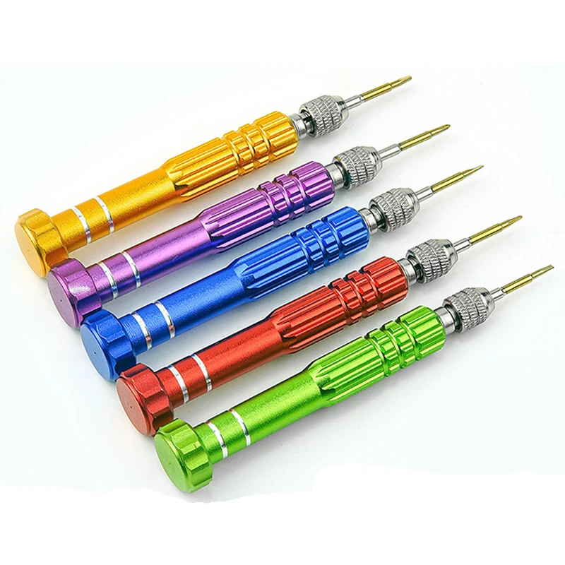 5 In 1 Aluminum Alloy Cellphone Open Repair Tools Kit Mini Screwdriver Tool Screwdriver Screw driver for iPhone DIY Mobile Phone