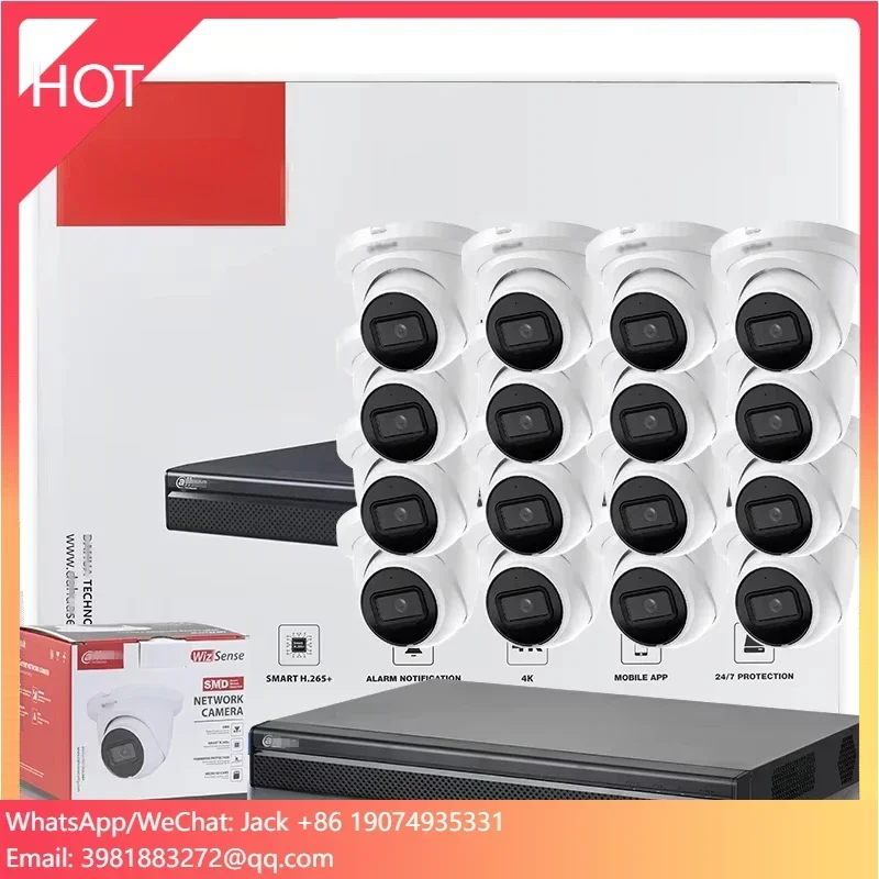 4K 4MP 8MP Wizsense cámara Ip sistema de vigilancia CCTV 8 canales 16 canales 2Sata Max 20TB SMD Plus Poe Nvr Kit sistema de cámara