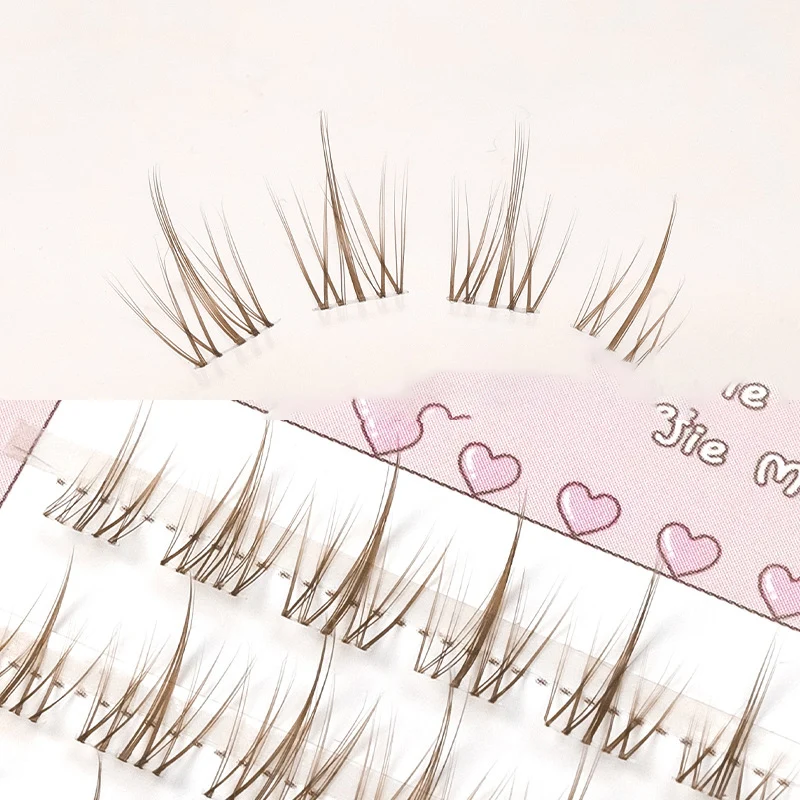 Large Capacity Manga Lashes Brown/Black Sunflower False Eyelashes Lash Clusters Natural Look Lashes Round Eye Lashes