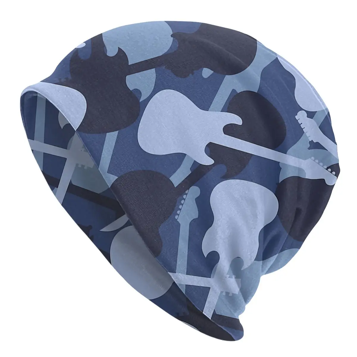 Guitar Camouflage Blue Heavy Metal 1960s Punk Hat Pullover Children Thin Warm Male Polyester Caps