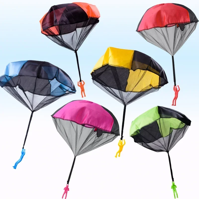 Kids Outdoor Parachute Toy Hand-Thrown Sports Game Set for Boys with Soldiers Ideal for Sensory Play Gifts