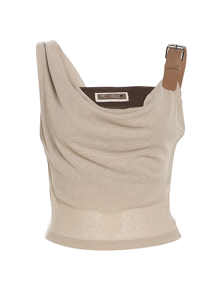 Morelowy Gotycki Damski Top Krótki Y2k Bez Rękawów Odkryte Ramiona Letnia Moda Streetwear Casual Chic Vintage Camisole Tank Top