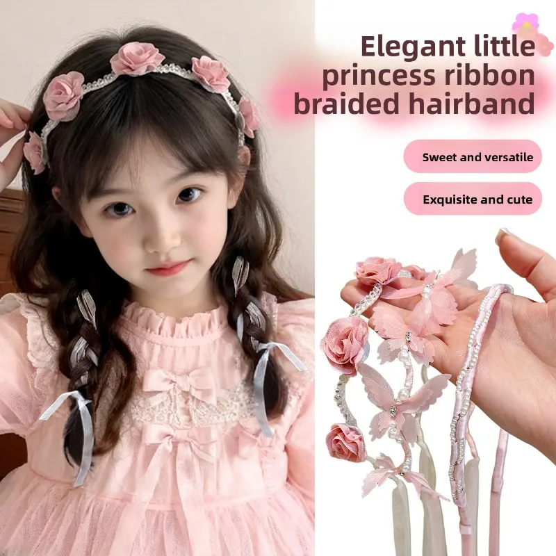 

Повязка на голову с цветочным узором «Сказочный лес»: 2-в-1 (повязка и резинка для волос), эффект объемной короны, весенняя атмосфера, элегантная и готовая к фотосессиям, для повседневного ношения