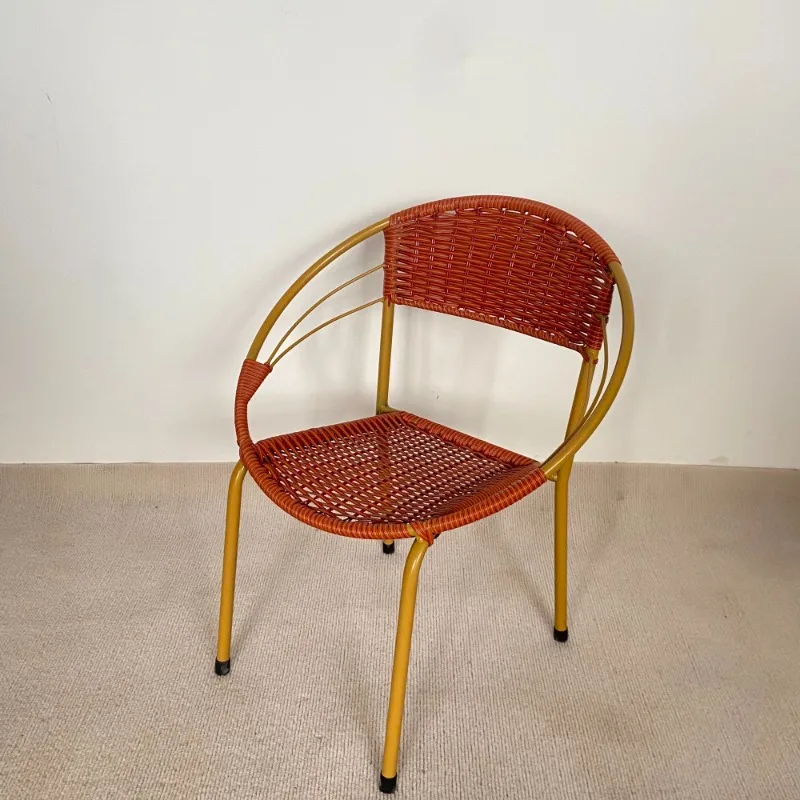 imitation rattan woven chair for Outdoor fishing leisure balcony courtyard rattan handmade chair stool various styles