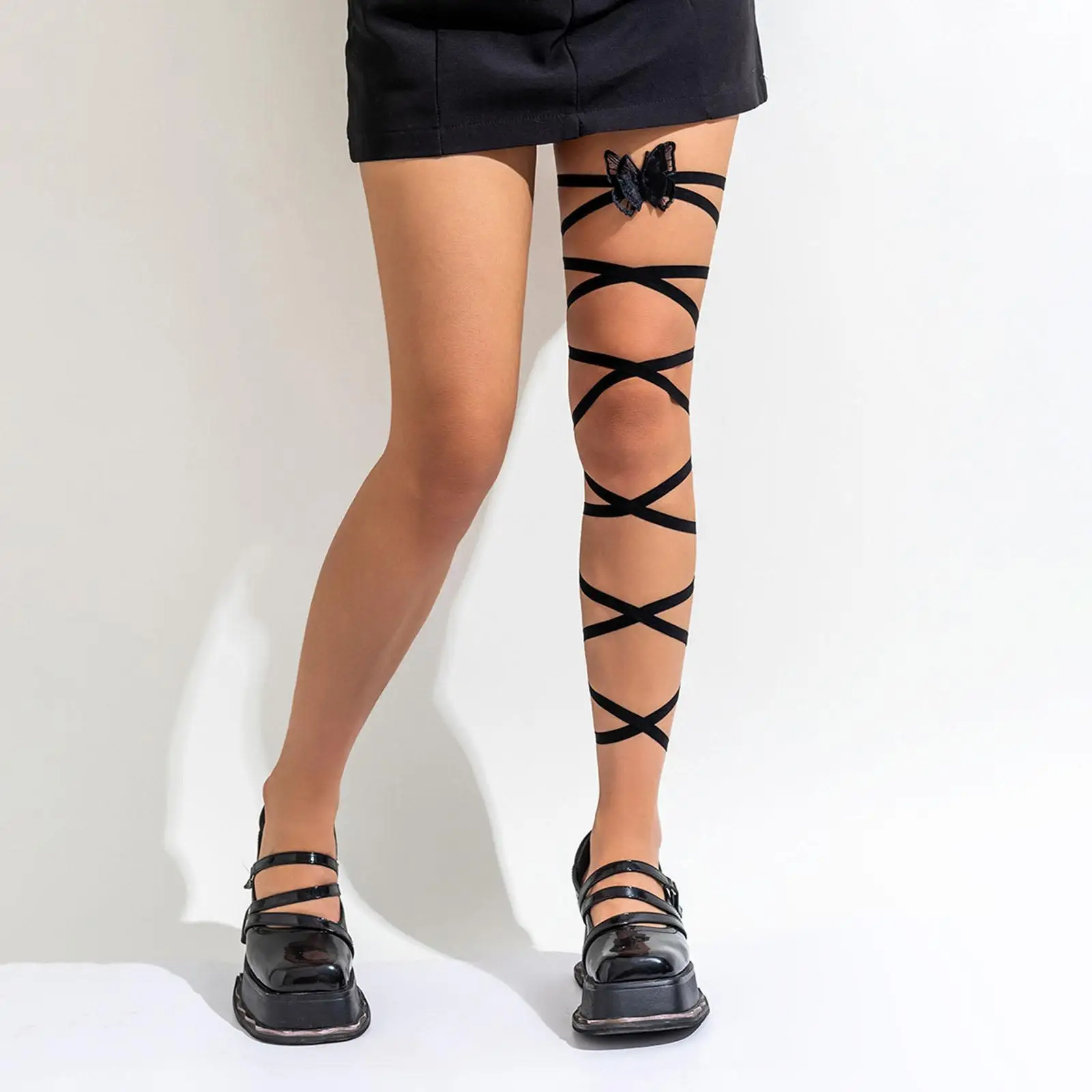 Leg Wrap Non Slip Leg Loop Black Elastic for Music Festival Concert Costume