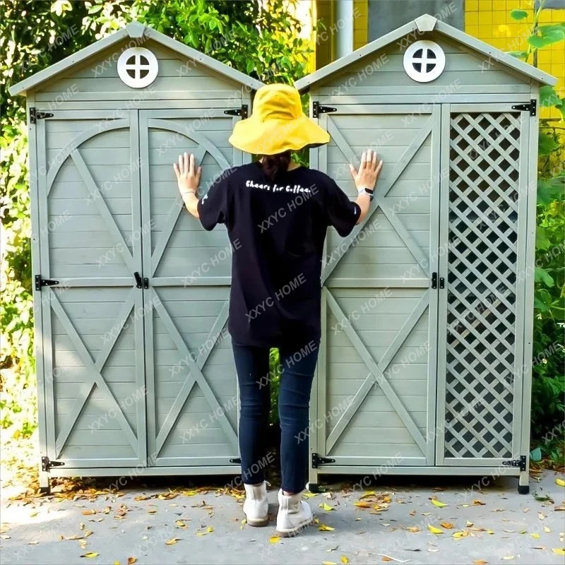 Outdoor Storage Cabinet Rainproof Sunproof Anti-corrosion Storage Cabinet Yard Sundries Tool Room Garden Room