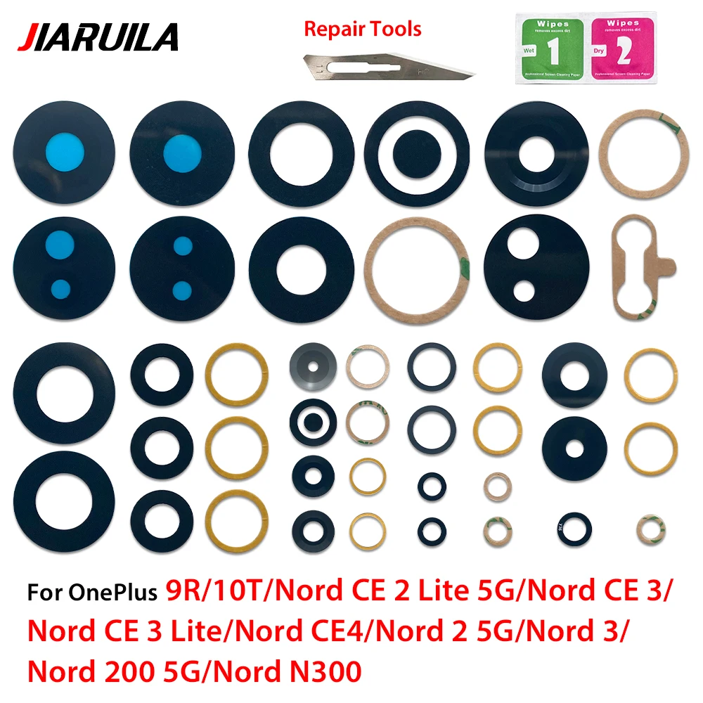 NEW For OnePlus 9R 9 Pro 10T Nord 2 3 200 CE 2 Lite 5G 4 N300 30 Rear Back Camera Glass Lens With Glue Adhesive