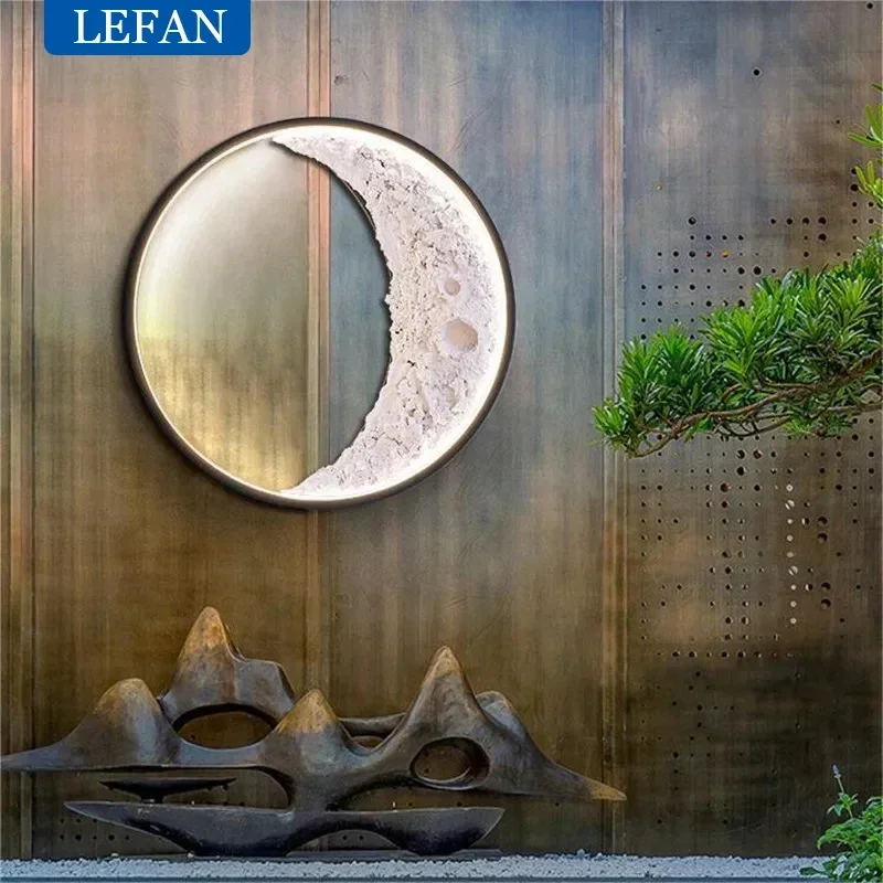 Moon Crescent LED Wall Light for Indoor Background  Bedroom Living Room Staircase Outdoor Terrace Garden Landscape Exterior