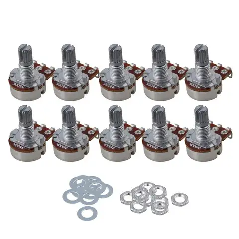 A500K 16mm Shaft Electric Guitar Potentiometer 10pcs SYLIFE