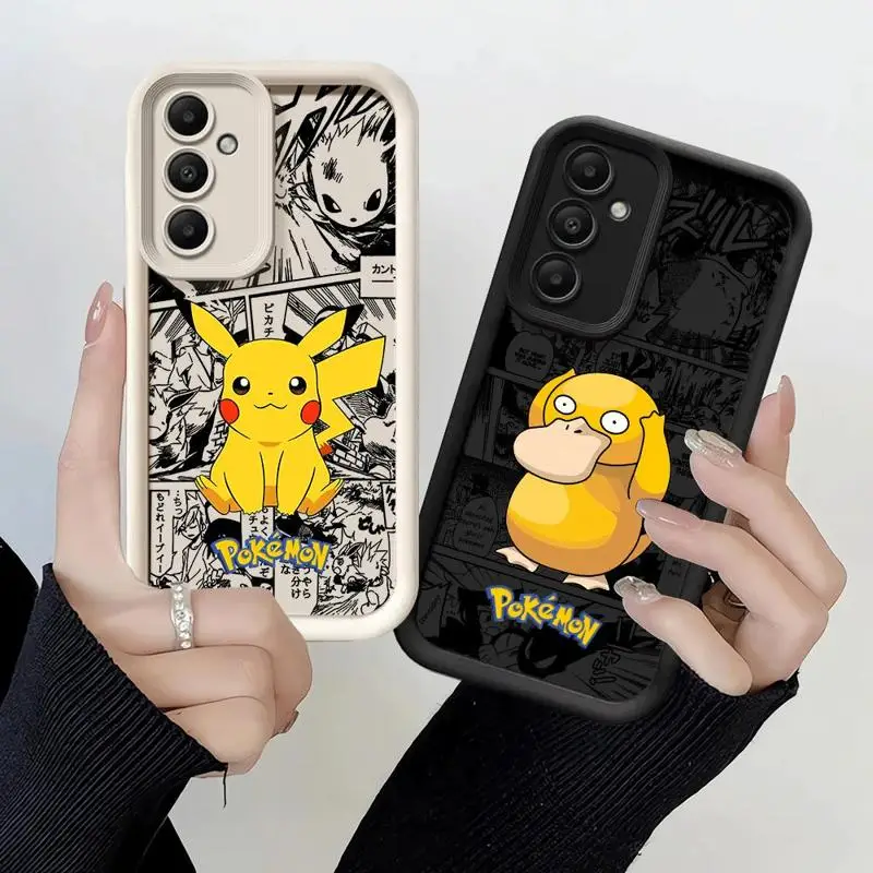 Phone Case for Samsung Galaxy A15 A25 A35 A55 A51 A71 A72 A73 A52 A52s A53 A54 5G TPU Silicone Soft Pokemon Pikachu Gengar