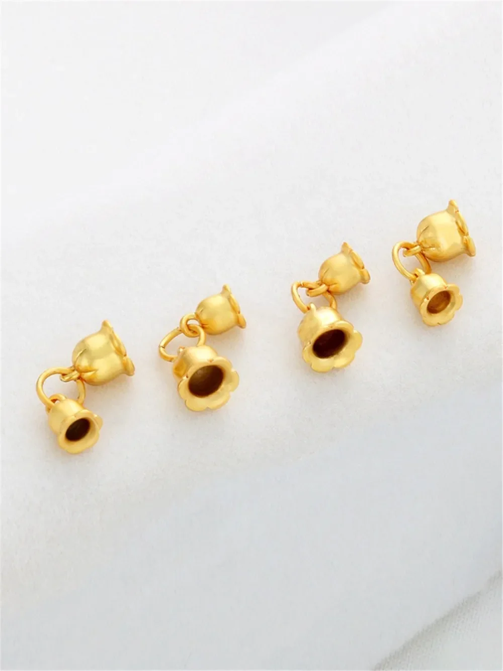 

18K Gold Color Ancient Dumb Gold Silver Lily of The Valley Pendant DIY Braided Rope Pendant Bracelet Necklace Jewelry Accessorie