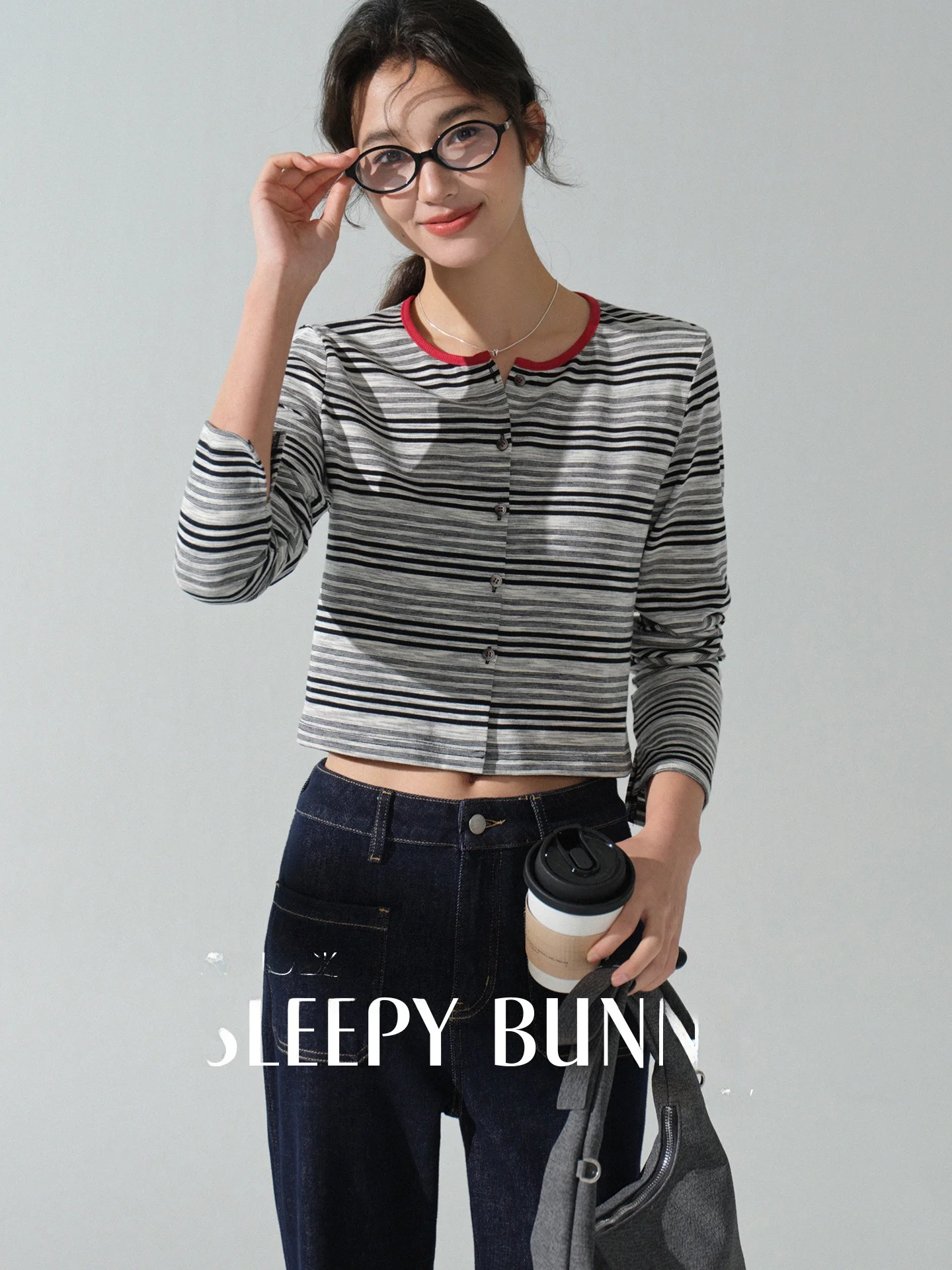 

Женская приталенная футболка в полоску с длинным рукавом, повседневный осенний модный топ в стиле колор-блок, черный/серый цвет