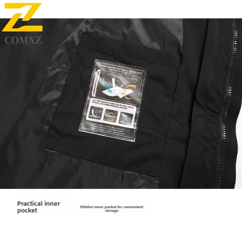 سترة COMXZ للرجال لراكبي الدراجات النارية متعددة الجيوب مقاومة للماء للاستخدام الخارجي سترات موتوكروس للسفر معطف مريح للخريف لركوب الدراجات #6