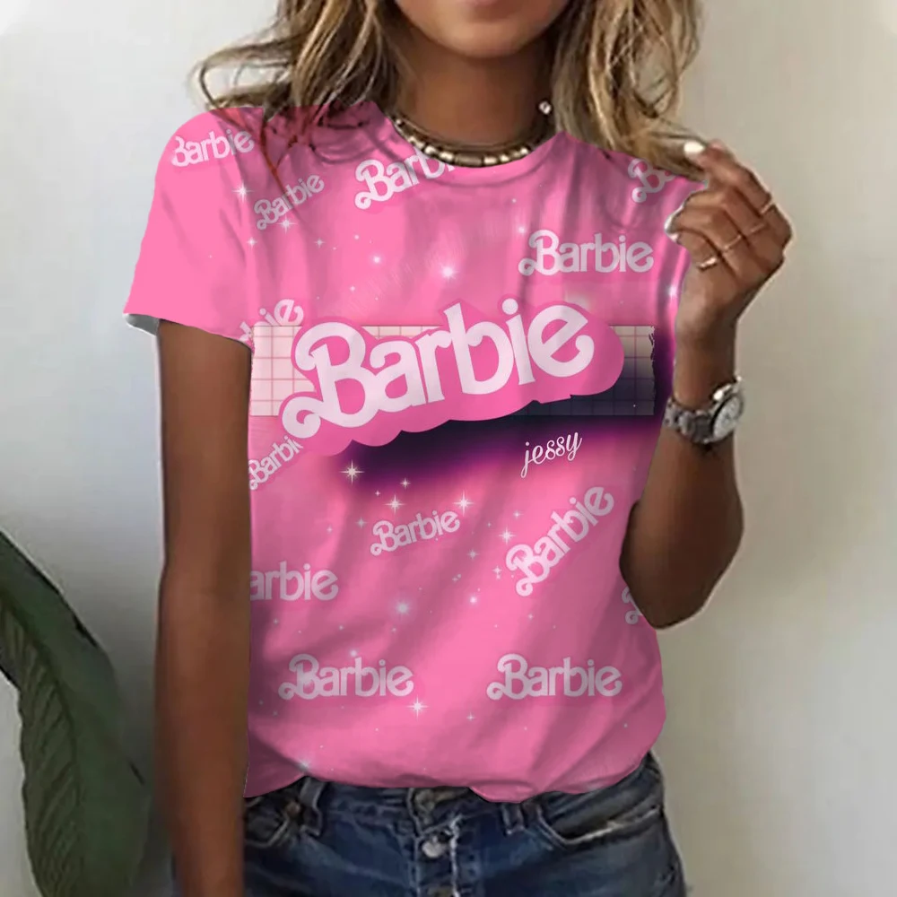 Zomer Barbie Prinses 3d Geprint T-Shirt Dames Casual Mode Street Kleding Korte Mouw-Hals T-Shirt Harajuku T-Shirt