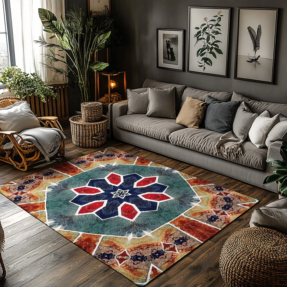 

Уникальный персидский коврик, винтажный ковер в стиле бохо, нескользящий коврик, современный домашний декор, турецкий напольный коврик, прочный моющийся акцентный коврик Sty