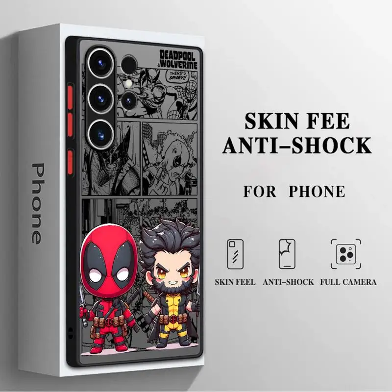 Coque transparente pour Samsung Galaxy, Deadpool et Wolverine, S24 Ultra, S23, S22, S21 Plus, S20 FE, Note 20 Ultra, 10Plus, Marvel, 256