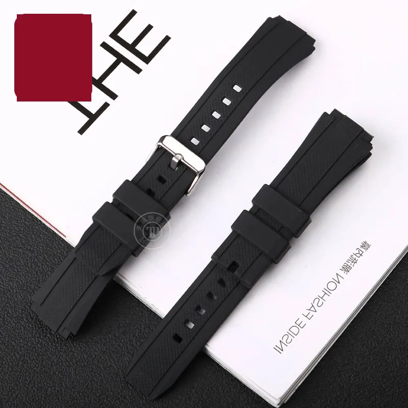 Black Men\'s Resin watchband For CASIO Edifice 5119 EF-552 EF-552D 25*20mm Convex mouth Waterproof Rubber Strap Silicone Bracelet