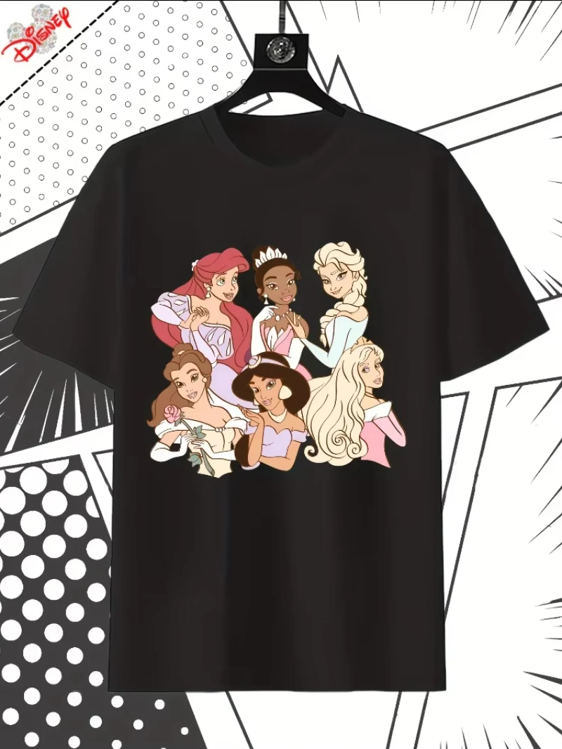 

Disney Princess T-Shirt Women Belle Jasmine Heidi Mulan and Merida Group Soft Crew Neck Short Sleeve Suitable for All Seasons